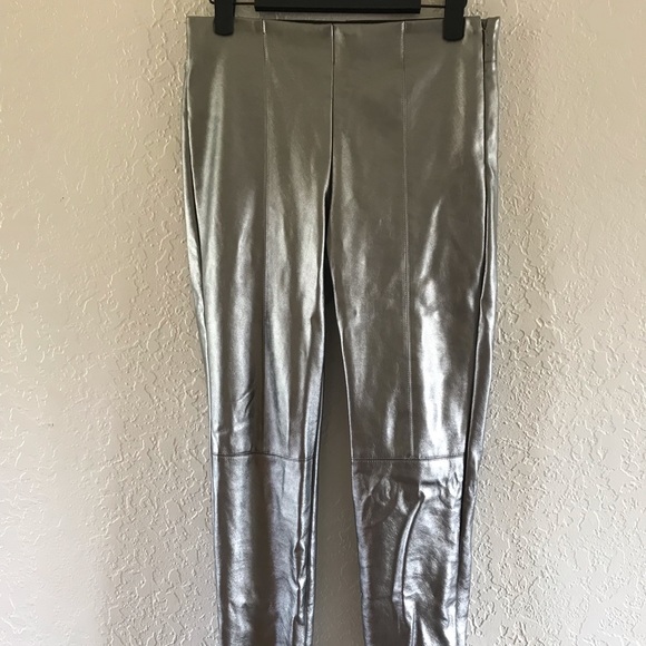 Zara Pants & Jumpsuits Zara Trafaluc Collection Silver Faux Leather